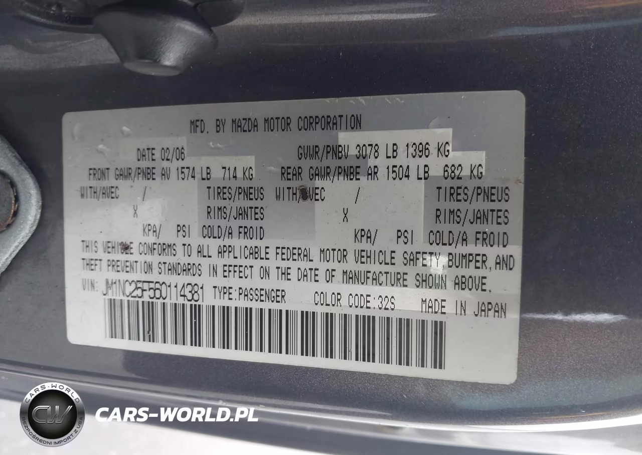 2006 Mazda Mx-5 Touring VIN:JM1NC25F560114381 - 9