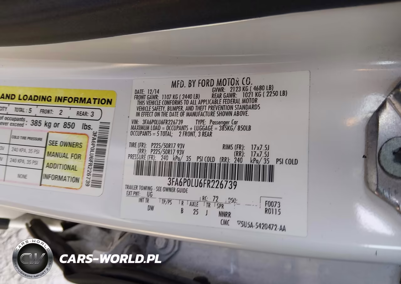 2015 Ford Fusion Hybrid Se VIN:3FA6P0LU6FR226739 - 9