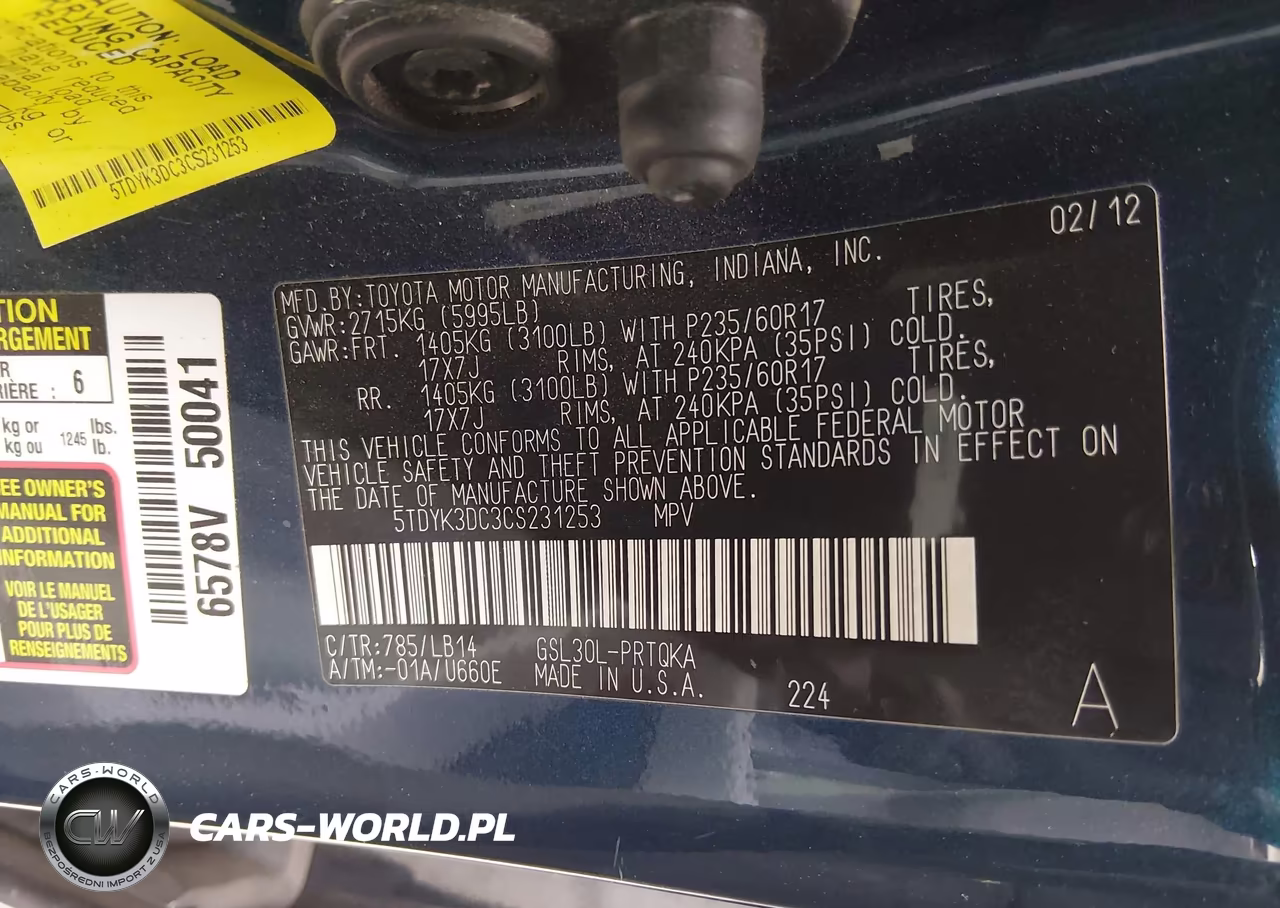 2012 Toyota Sienna Xle V6 8 Passenger VIN:5TDYK3DC3CS231253 - 9
