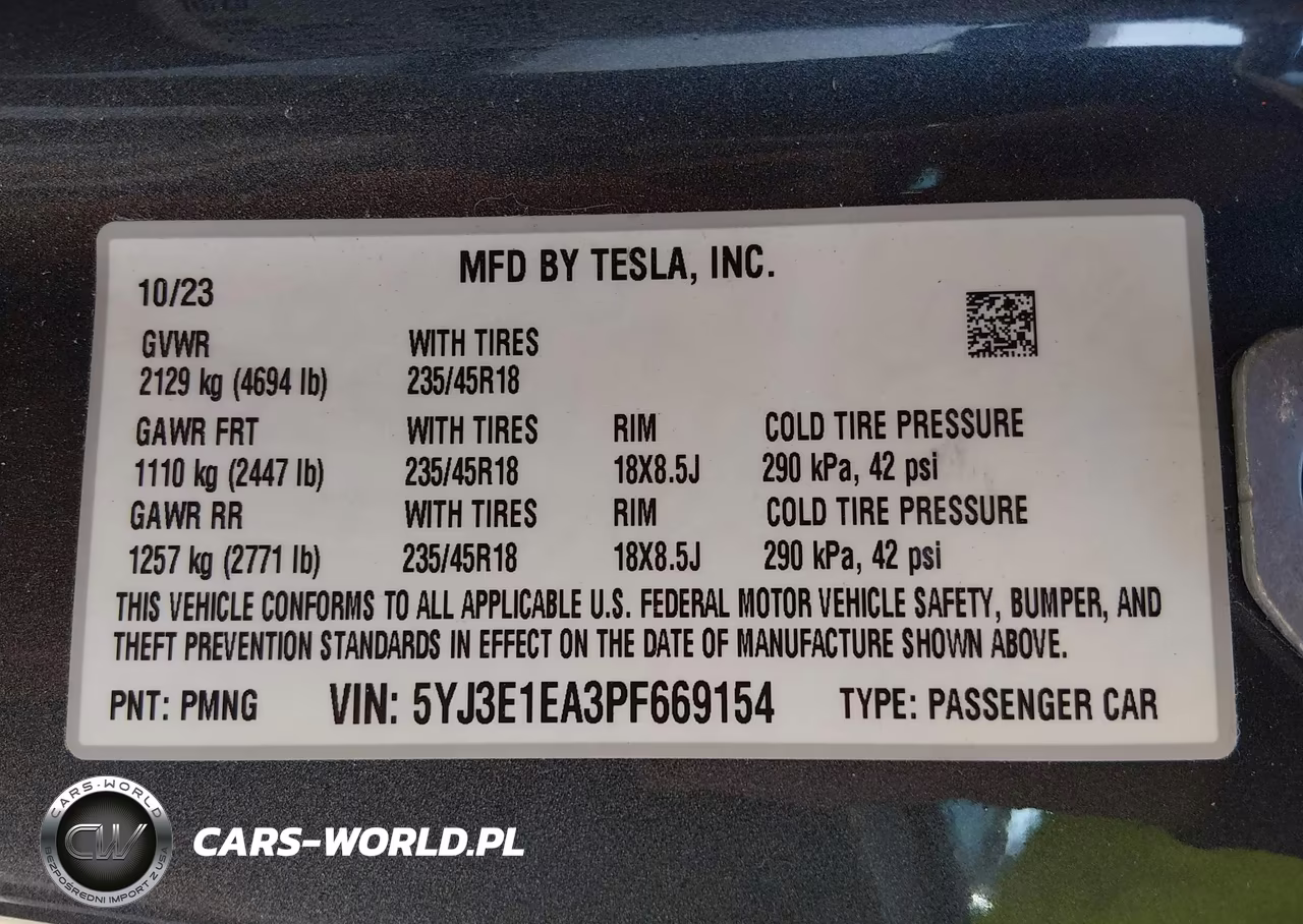 2023 Tesla Model 3 Rear-Wheel Drive VIN:5YJ3E1EA3PF669154 - 9