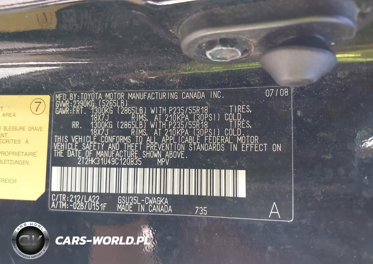 2009 Lexus Rx 350 VIN:2T2HK31U49C120835 - 9