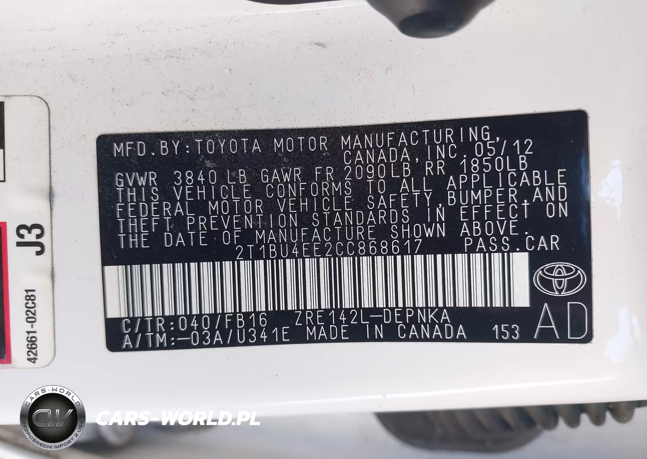 2012 Toyota Corolla Le VIN:2T1BU4EE2CC868617 - 9
