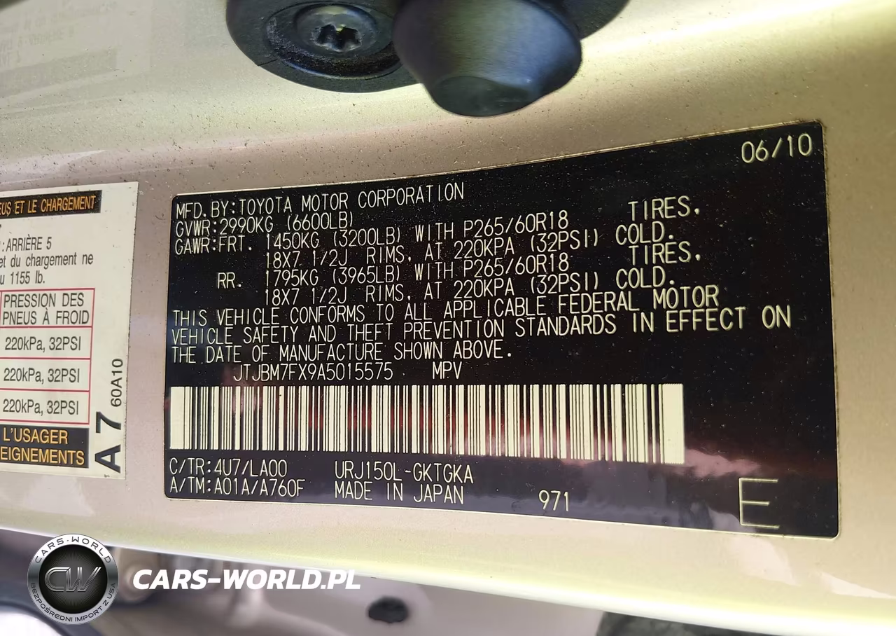 2010 Lexus Gx 460 VIN:JTJBM7FX9A5015575 - 9