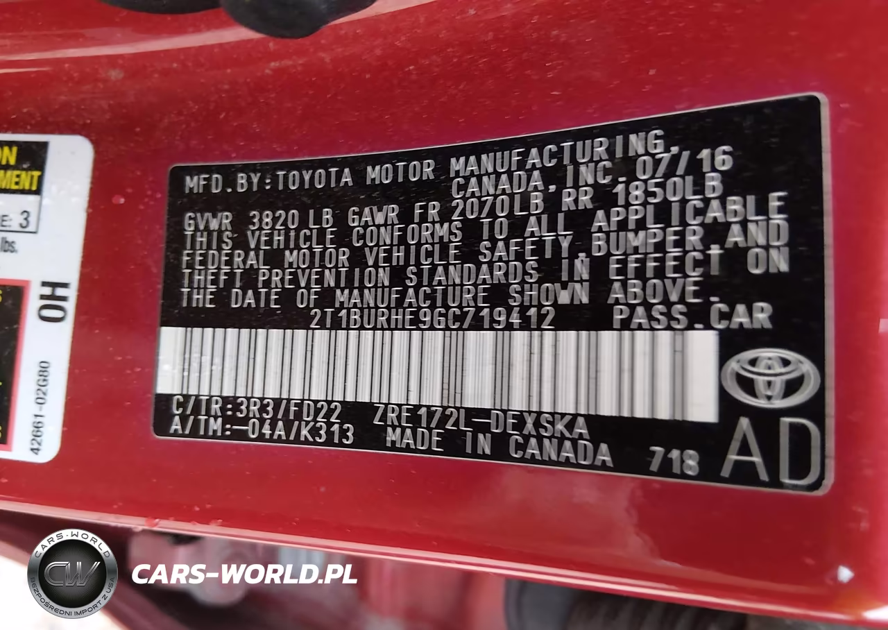 2016 Toyota Corolla S Plus VIN:2T1BURHE9GC719412 - 9