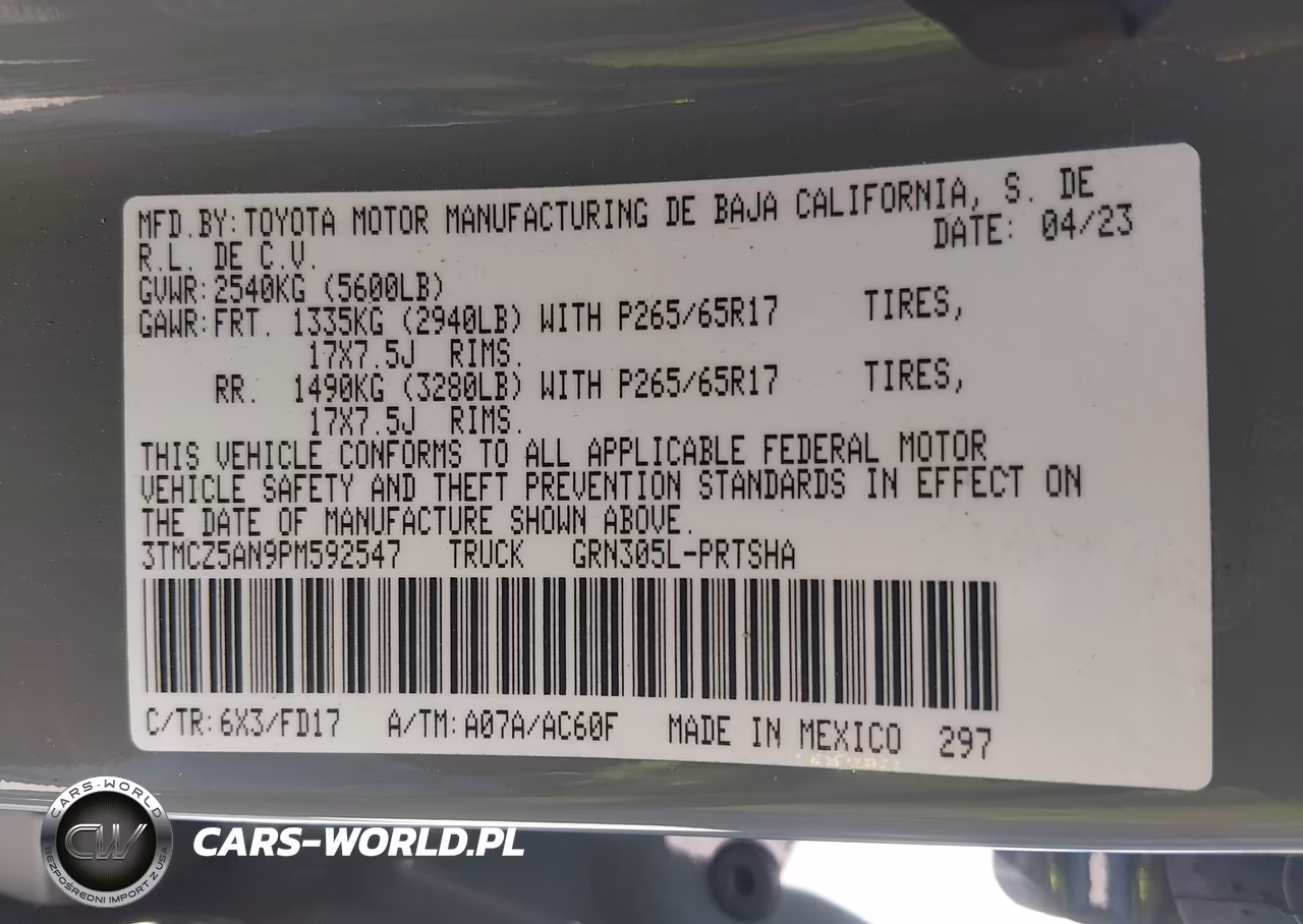 2023 Toyota Tacoma Trd Sport VIN:3TMCZ5AN9PM592547 - 9