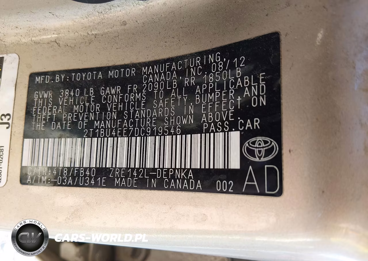 2013 Toyota Corolla Le VIN:2T1BU4EE7DC919546 - 9