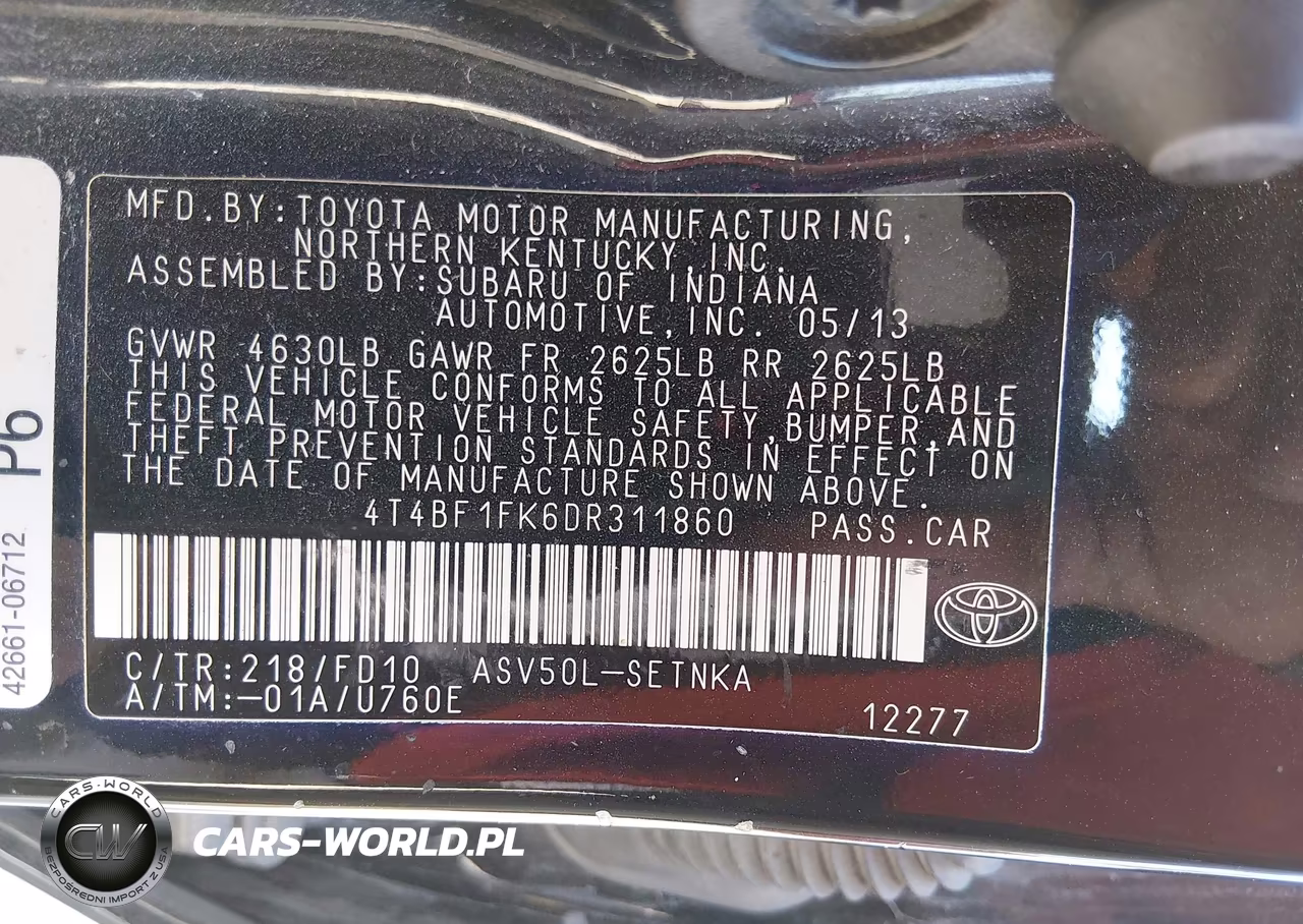 2013 Toyota Camry Le VIN:4T4BF1FK6DR311860 - 9