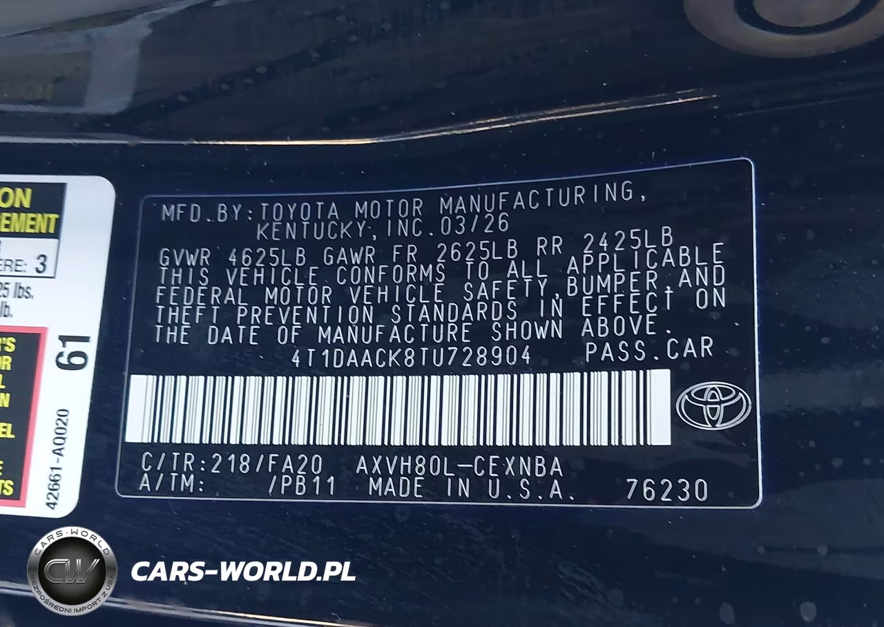 2026 Toyota Camry Le VIN:4T1DAACK8TU728904 - 9