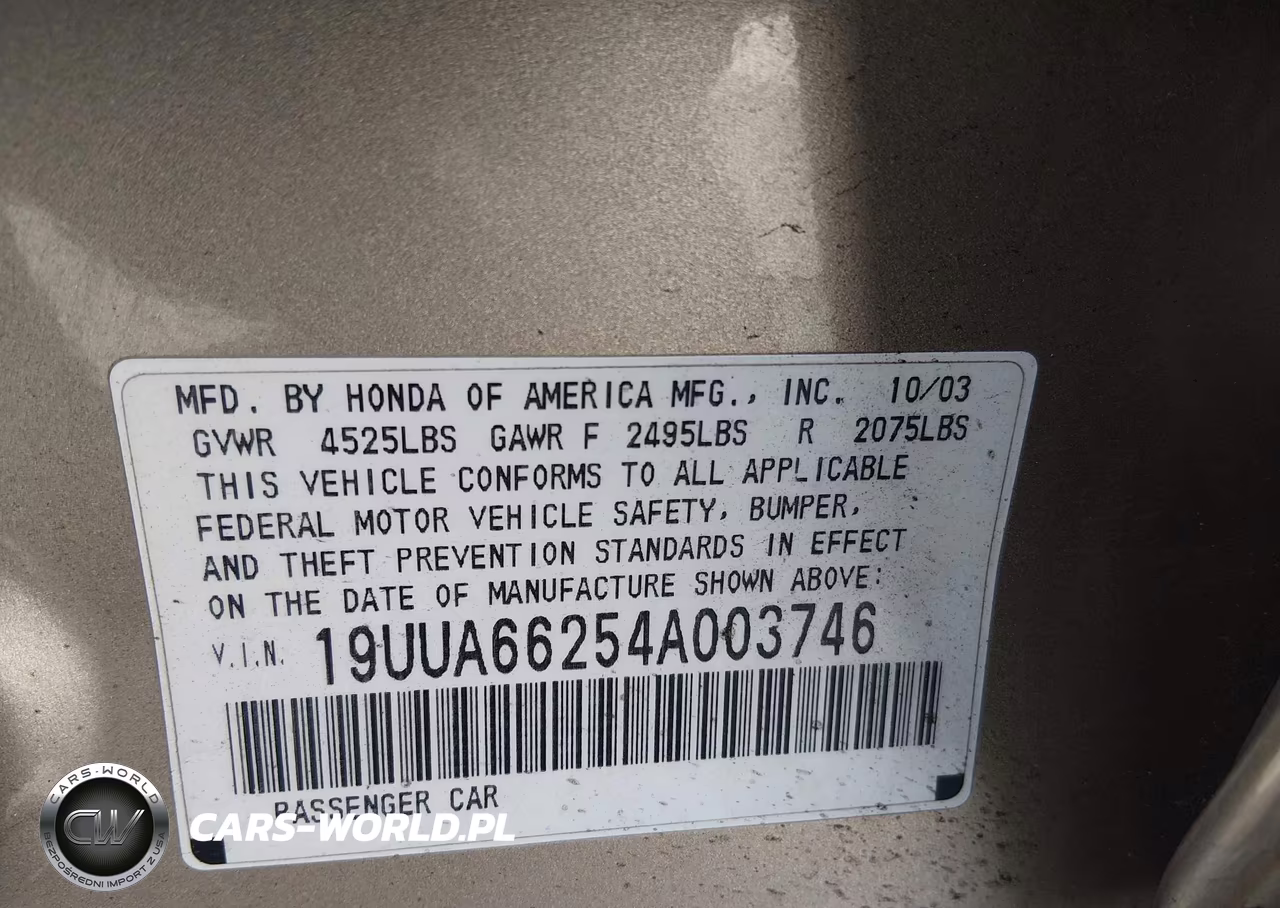 2004 Acura Tl VIN:19UUA66254A003746 - 9
