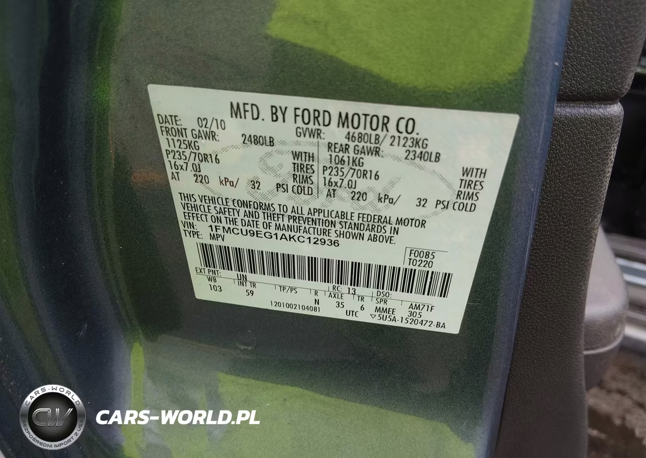 2010 Ford Escape Limited VIN:1FMCU9EG1AKC12936 - 9