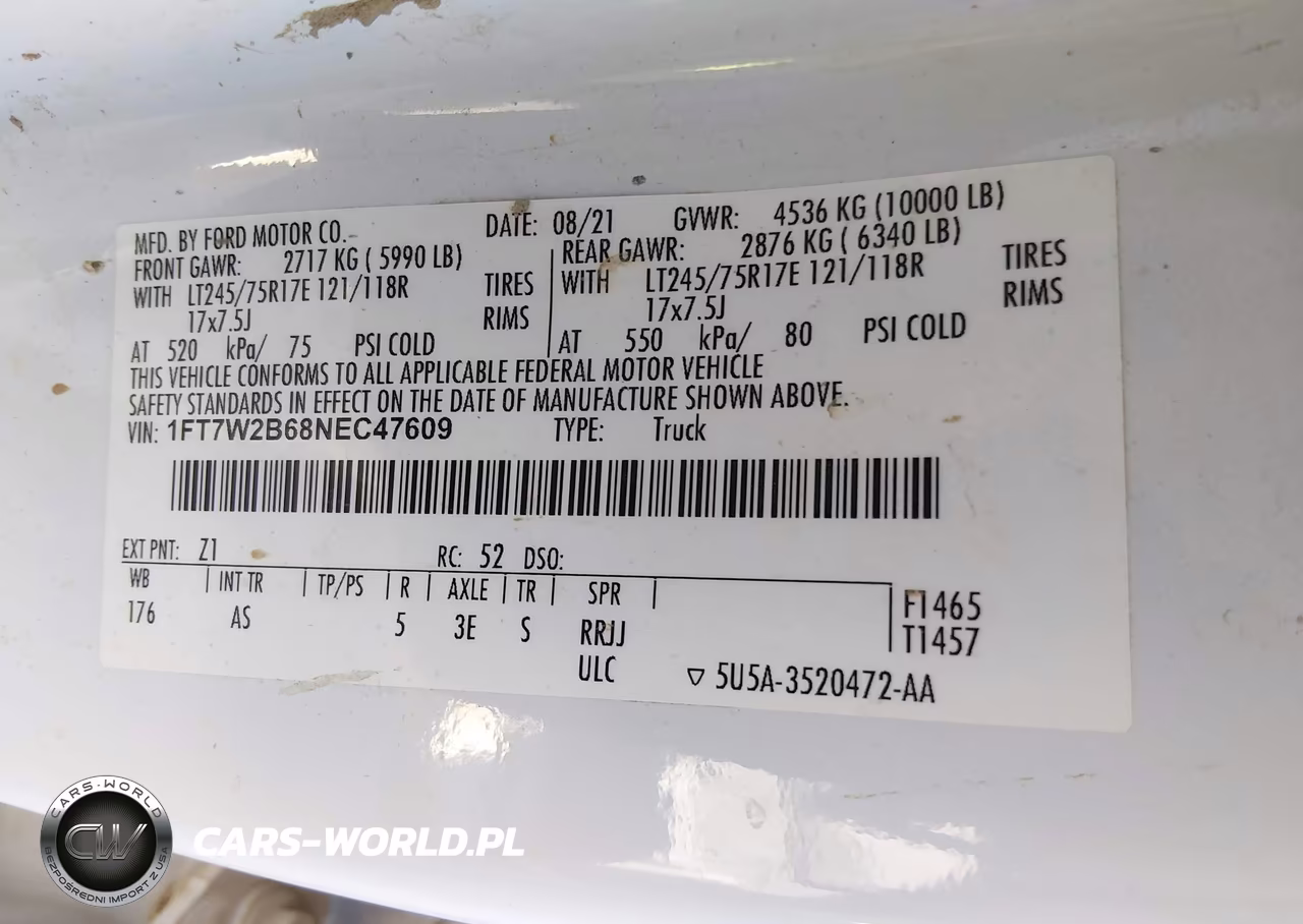 2022 Ford F-250 Xl VIN:1FT7W2B68NEC47609 - 9