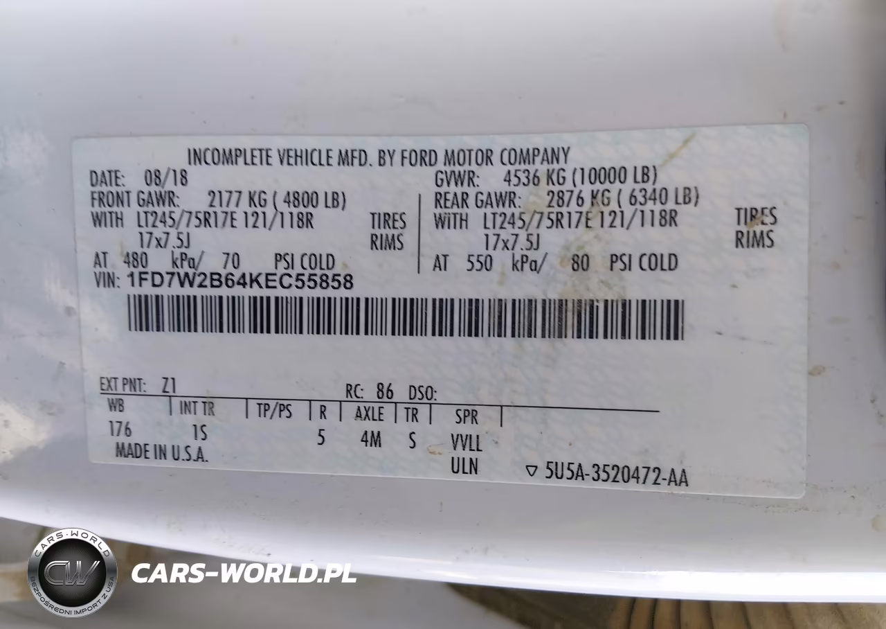 2019 Ford F-250 Xl VIN:1FD7W2B64KEC55858 - 9