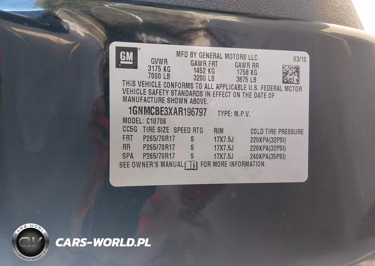 2010 Chevrolet Tahoe Lt VIN:1GNMCBE3XAR196797 - 9