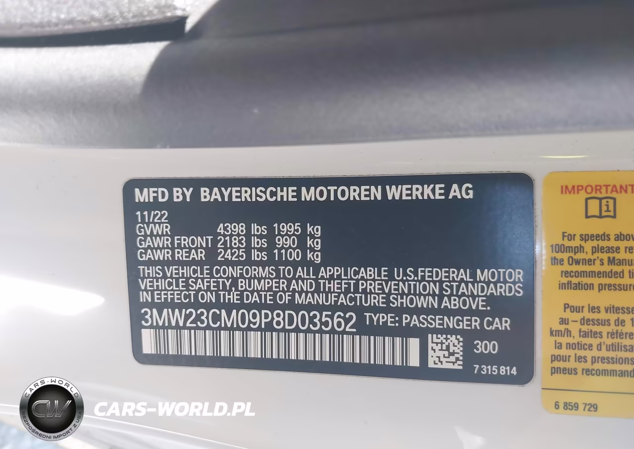 2023 BMW 230 I VIN:3MW23CM09P8D03562 - 9