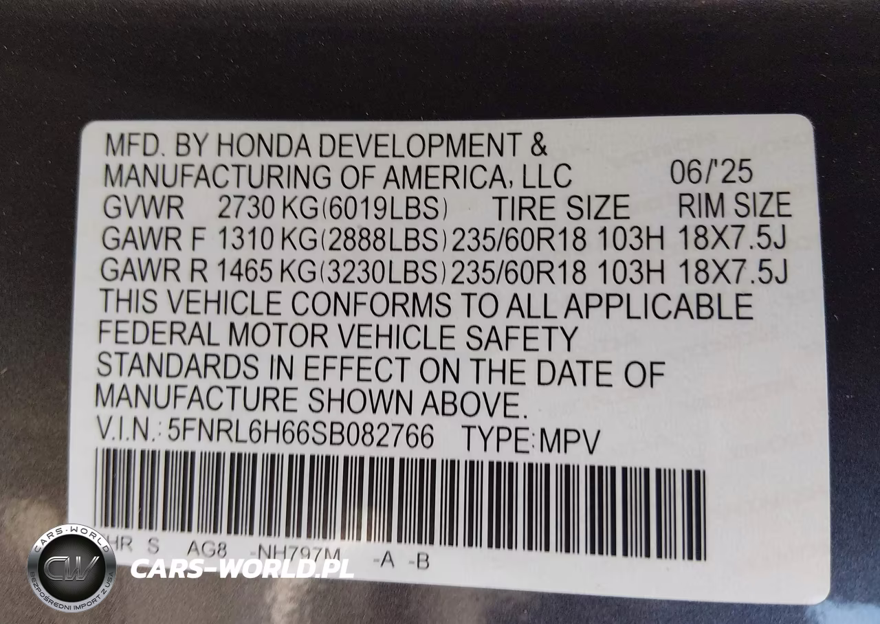 2025 Honda Odyssey Ex-L VIN:5FNRL6H66SB082766 - 9