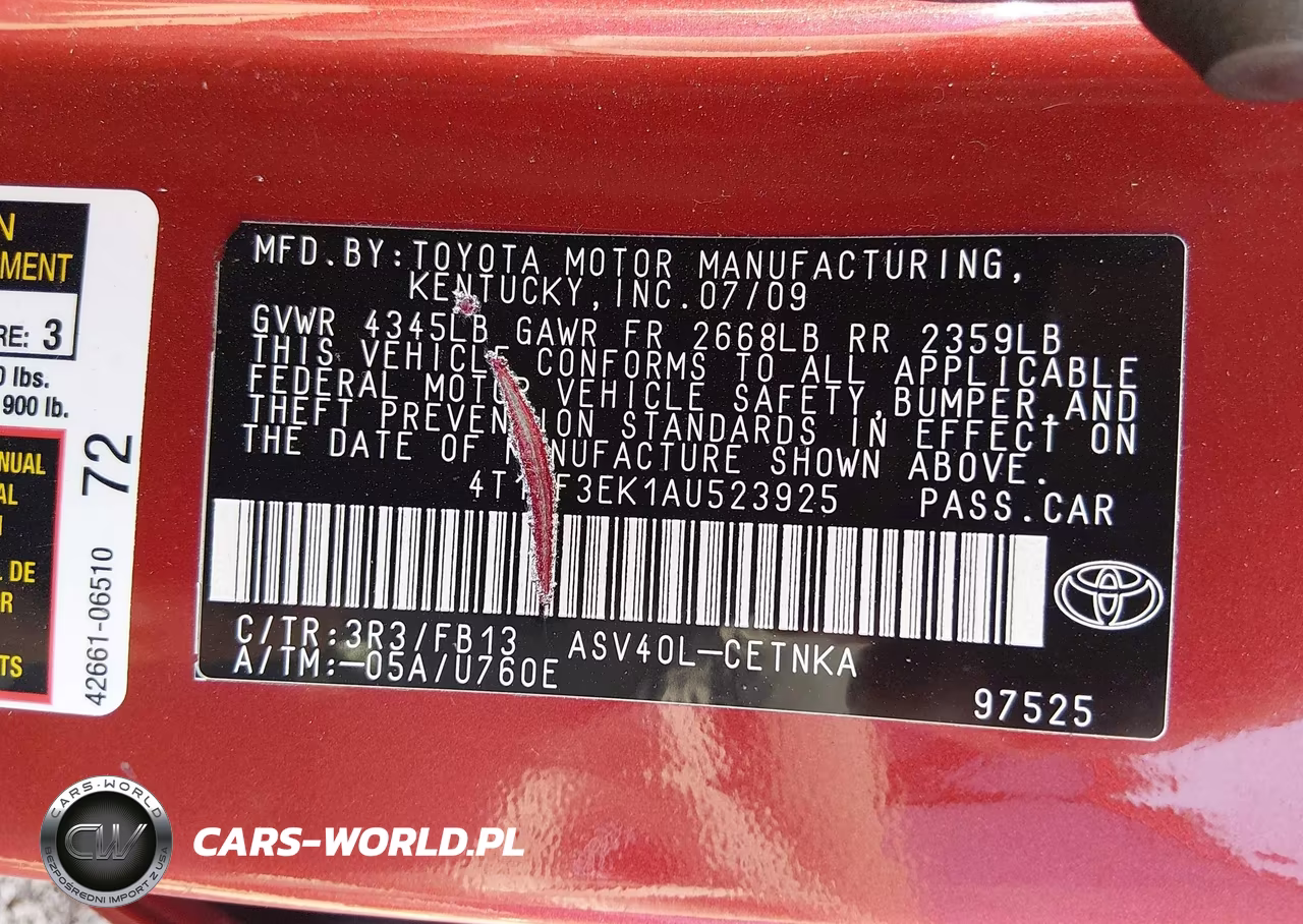 2010 Toyota Camry Le VIN:4T1BF3EK1AU523925 - 9