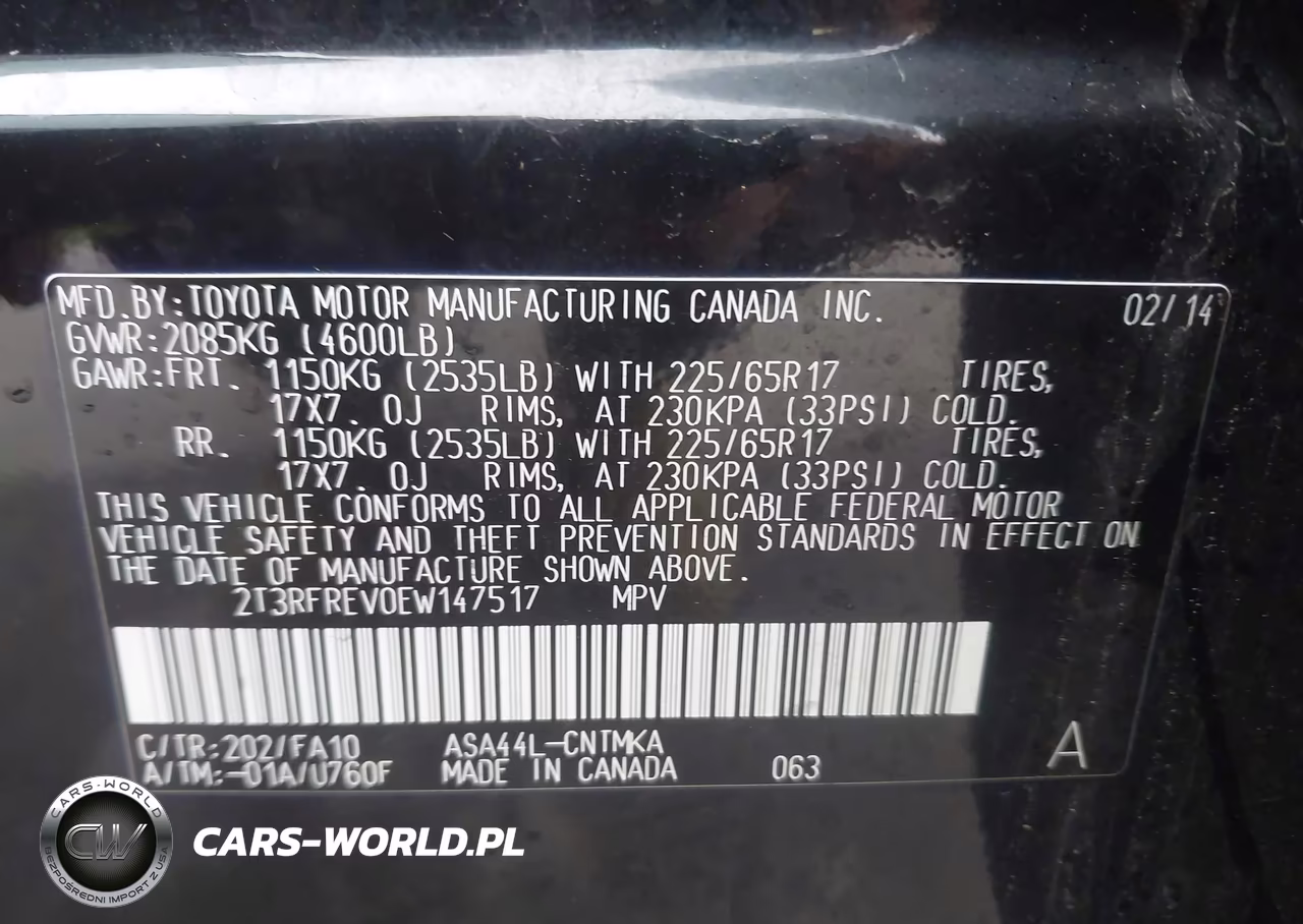 2014 Toyota Rav4 Xle VIN:2T3RFREV0EW147517 - 9