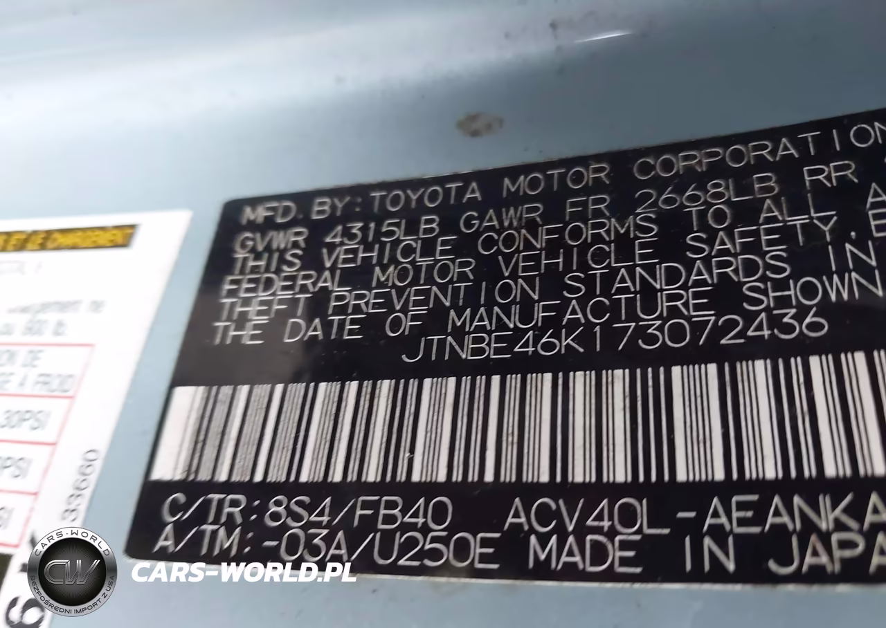 2007 Toyota Camry Le VIN:JTNBE46K173072436 - 9