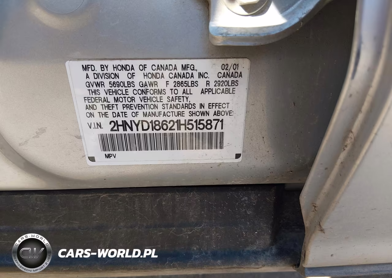 2001 Acura Mdx VIN:2HNYD18621H515871 - 9