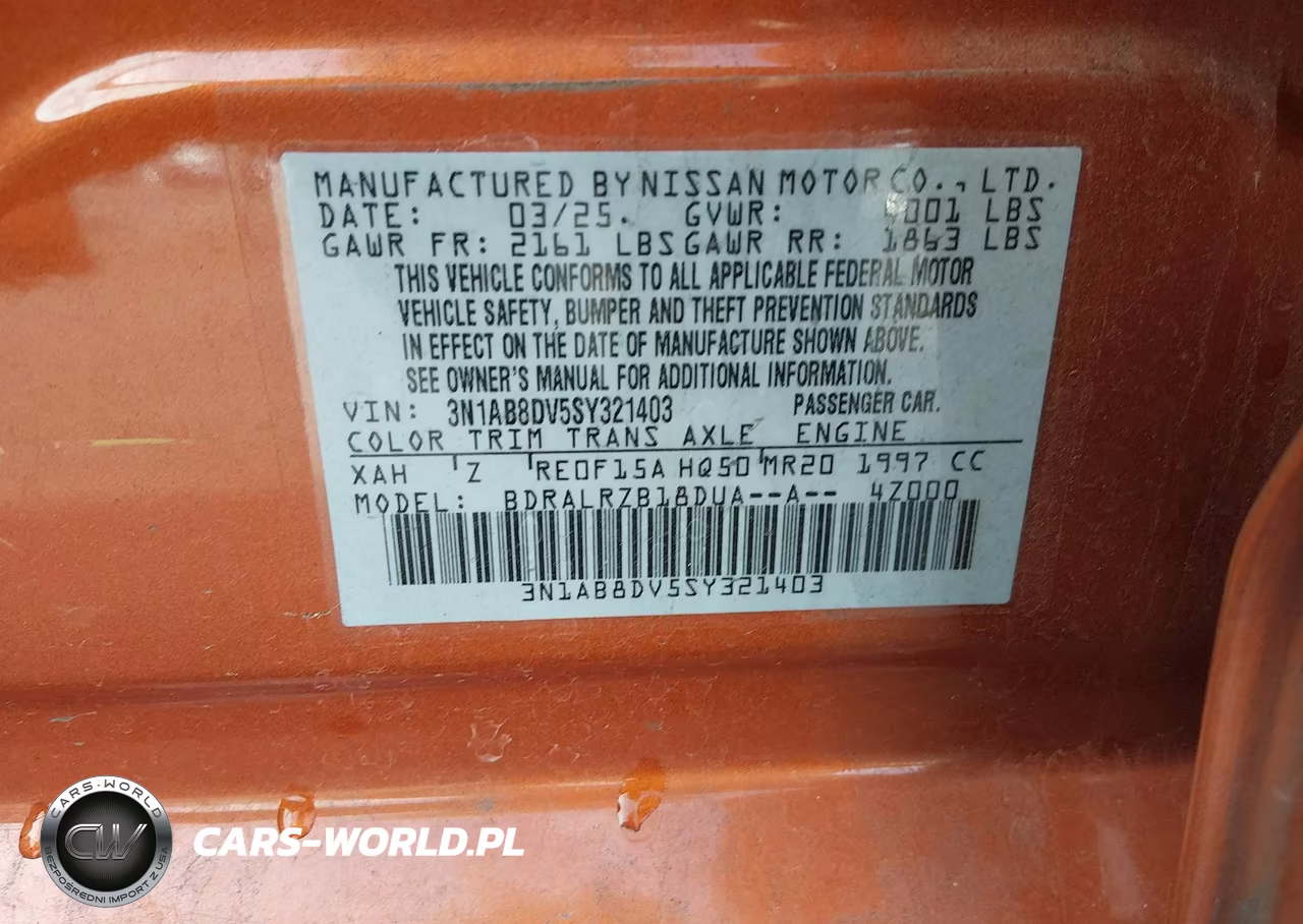 2025 Nissan Sentra Sr VIN:3N1AB8DV5SY321403 - 9