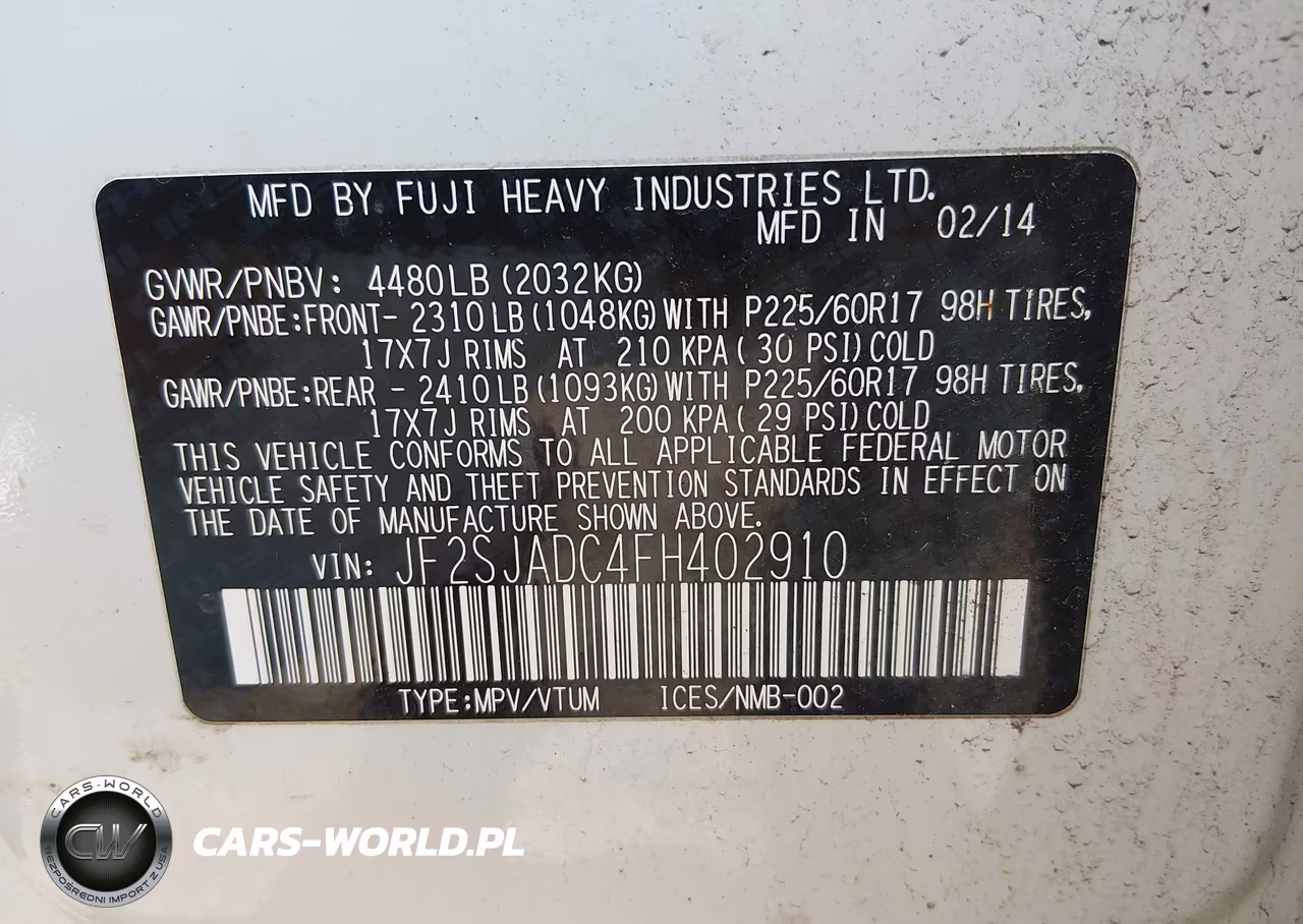 2015 Subaru Forester 2.5I Premium VIN:JF2SJADC4FH402910 - 9
