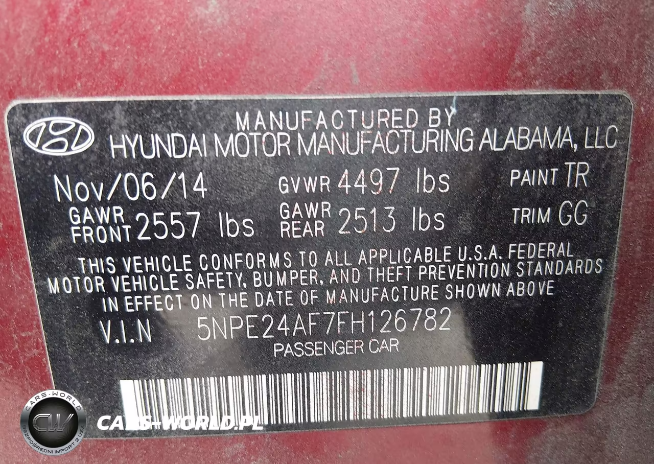 2015 Hyundai Sonata Se VIN:5NPE24AF7FH126782 - 9