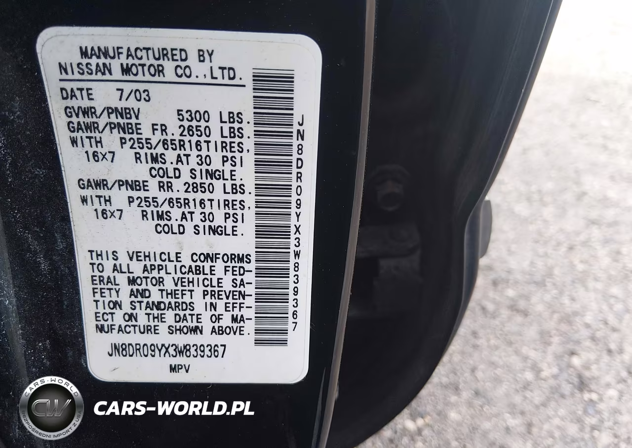 2003 Nissan Pathfinder Se VIN:JN8DR09YX3W839367 - 9