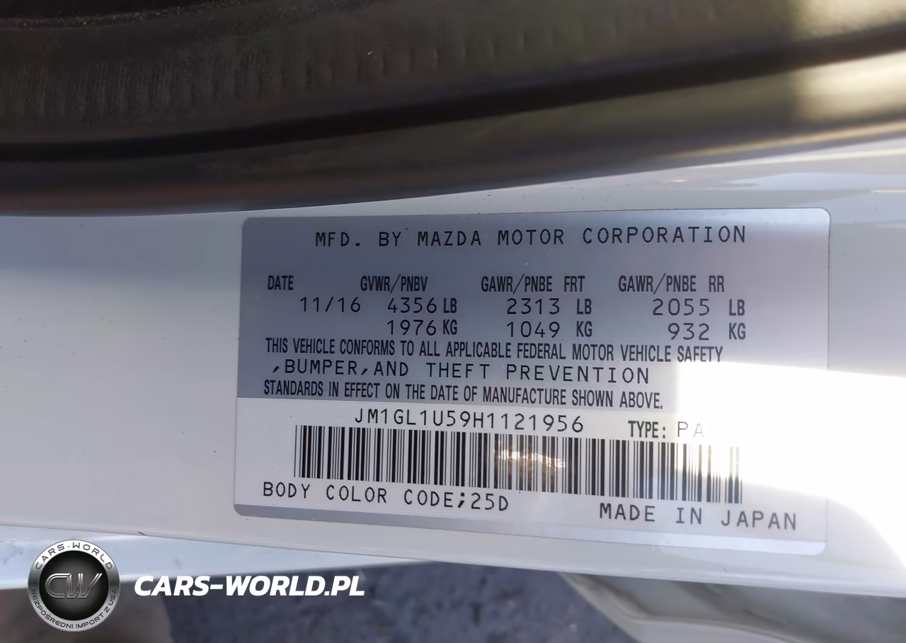 2017 Mazda Mazda6 Sport VIN:JM1GL1U59H1121956 - 9