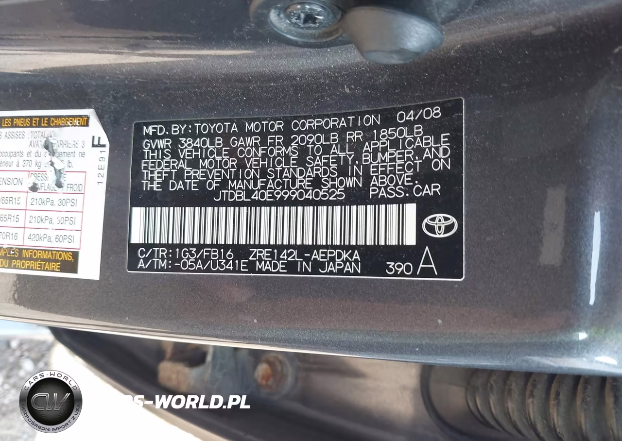 2009 Toyota Corolla Le VIN:JTDBL40E999040525 - 9