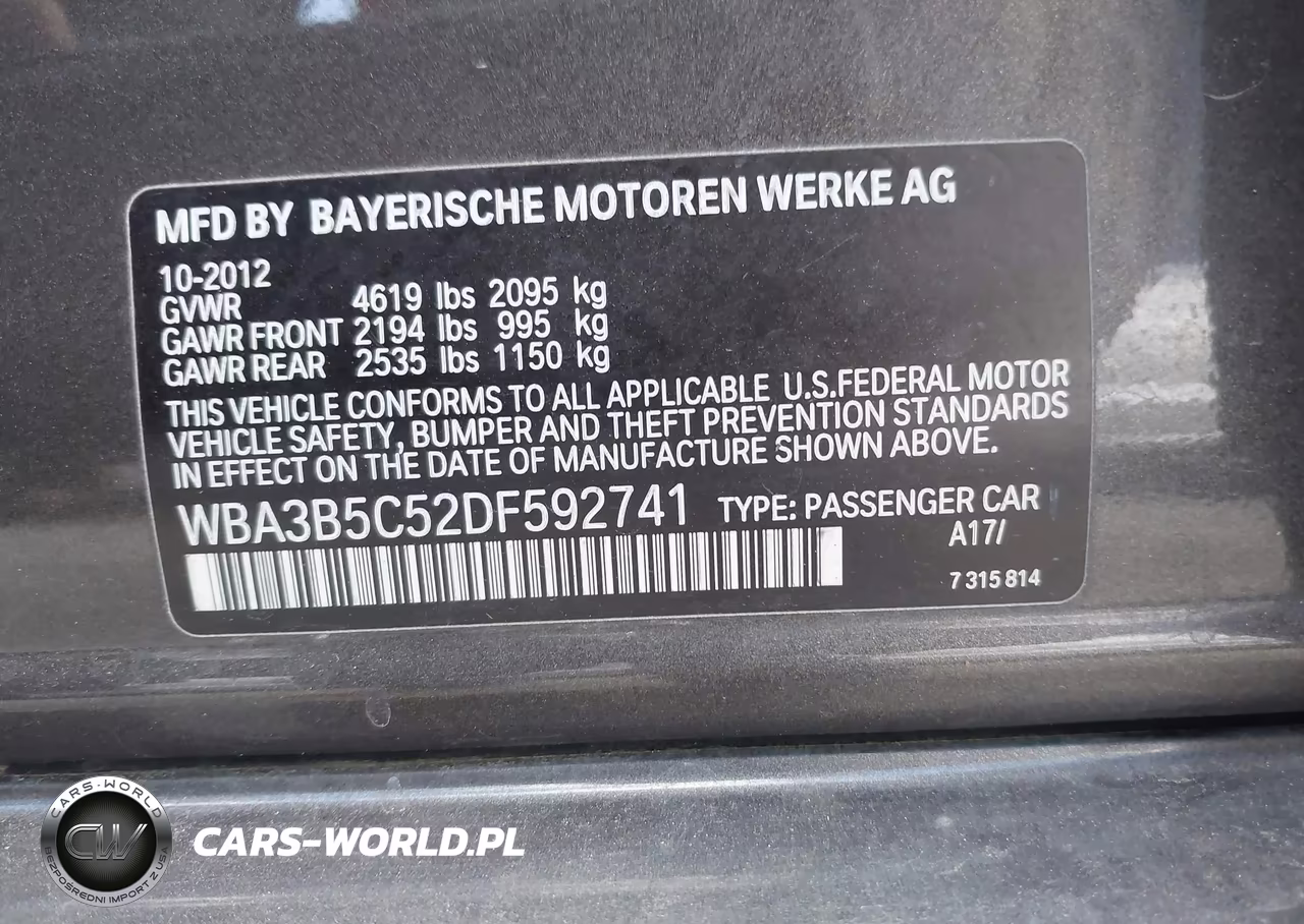 2013 BMW 328I xDrive VIN:WBA3B5C52DF592741 - 9