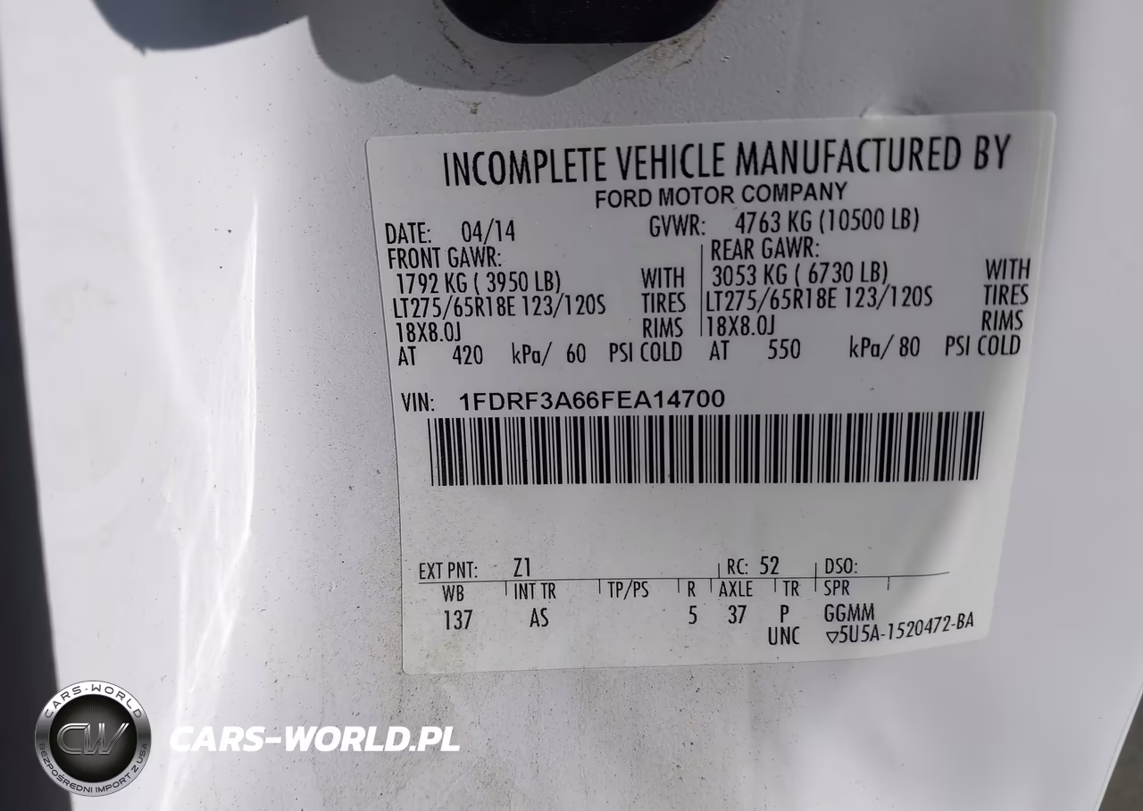 2015 Ford F-350 Xl VIN:1FDRF3A66FEA14700 - 9