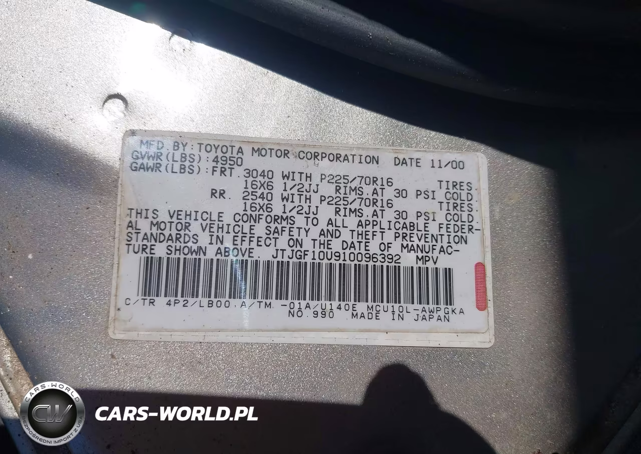 2001 Lexus Rx 300 VIN:JTJGF10U910096392 - 9