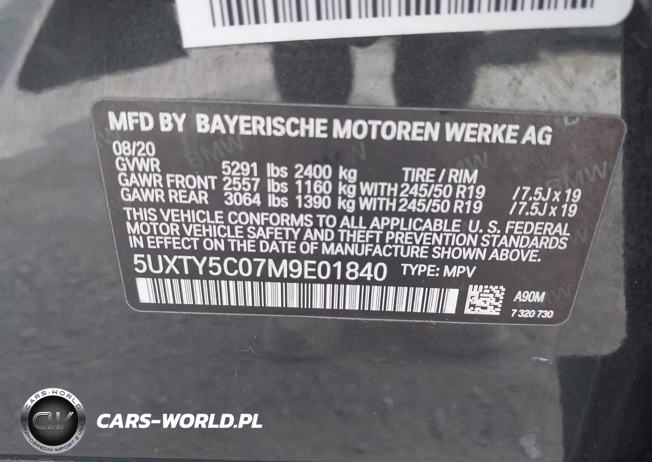 2021 BMW X3 xDrive30I VIN:5UXTY5C07M9E01840 - 9