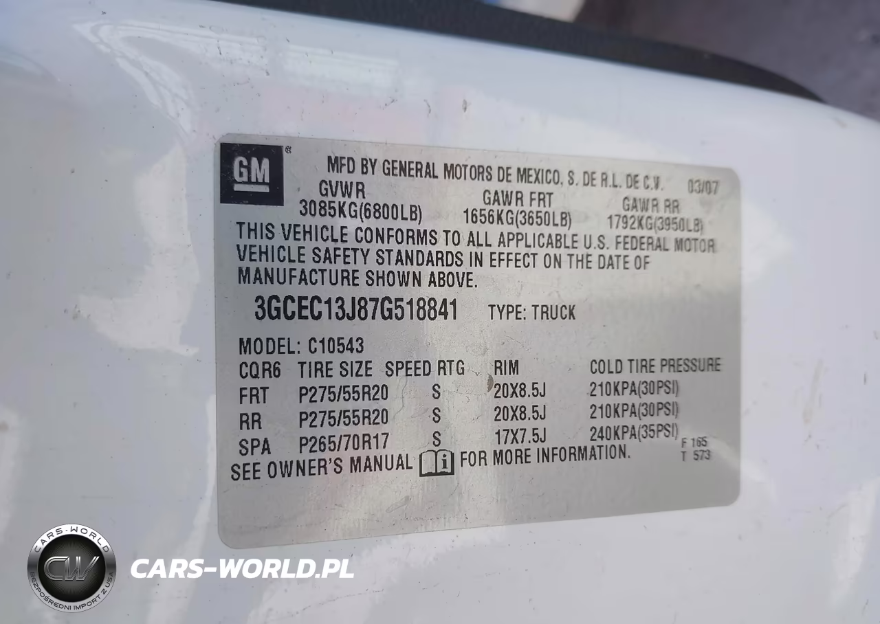 2007 Chevrolet Silverado 1500 Lt1 VIN:3GCEC13J87G518841 - 9