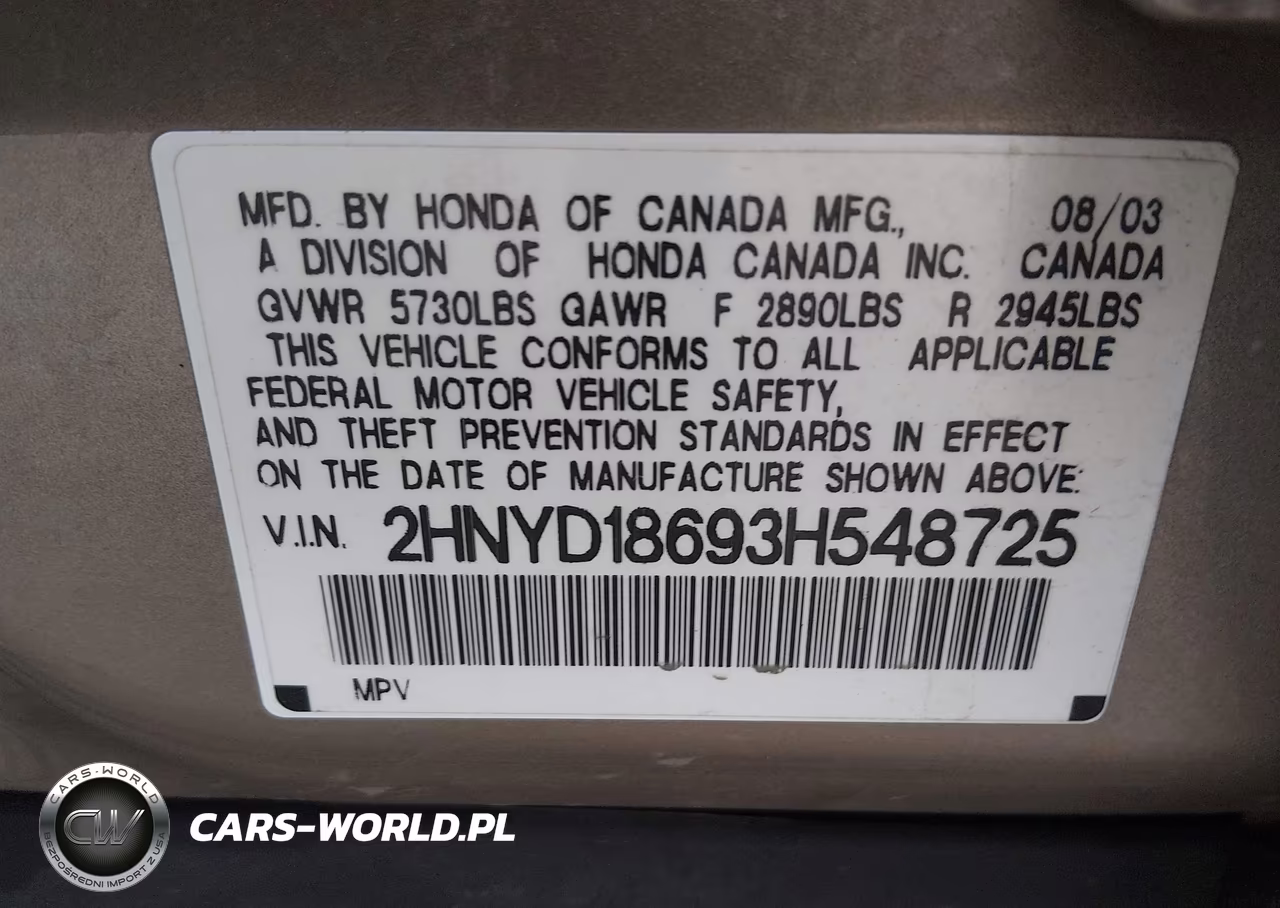 2003 Acura Mdx VIN:2HNYD18693H548725 - 9