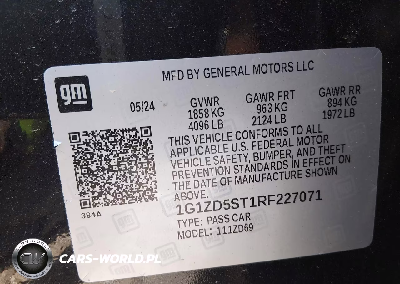 2024 Chevrolet Malibu Fwd 1Lt VIN:1G1ZD5ST1RF227071 - 9