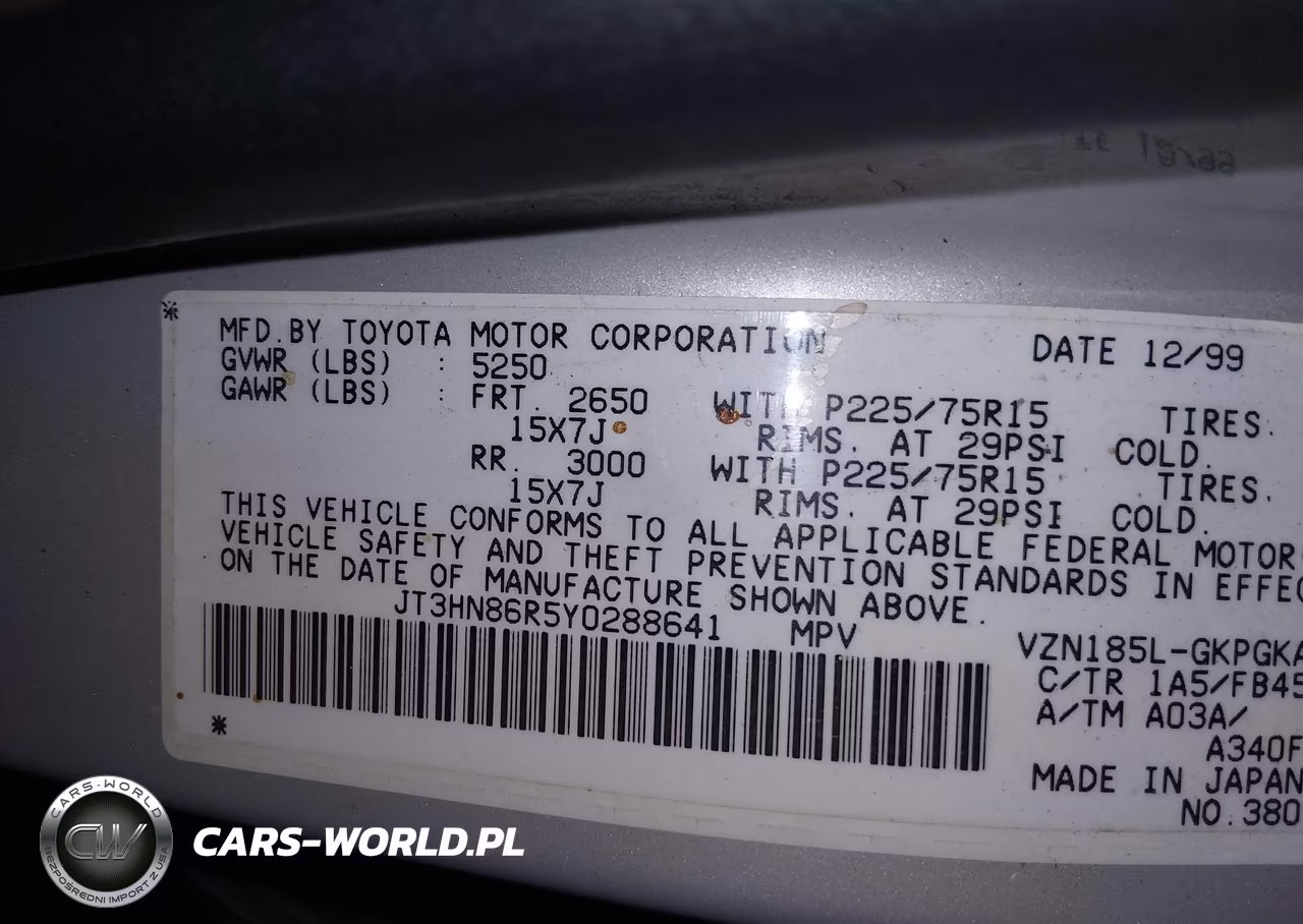 2000 Toyota 4Runner Sr5 V6 VIN:JT3HN86R5Y0288641 - 9
