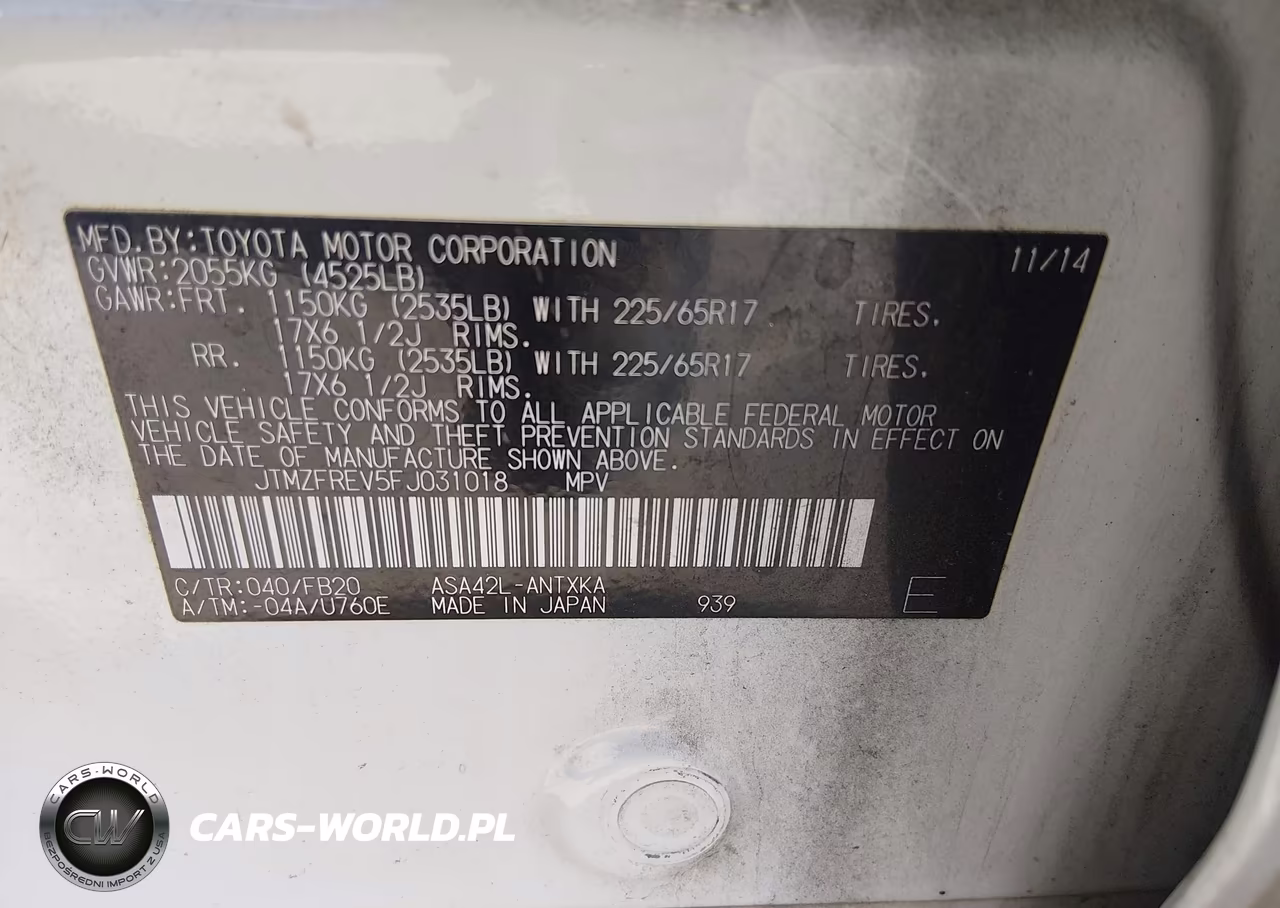 2015 Toyota Rav4 Le VIN:JTMZFREV5FJ031018 - 9