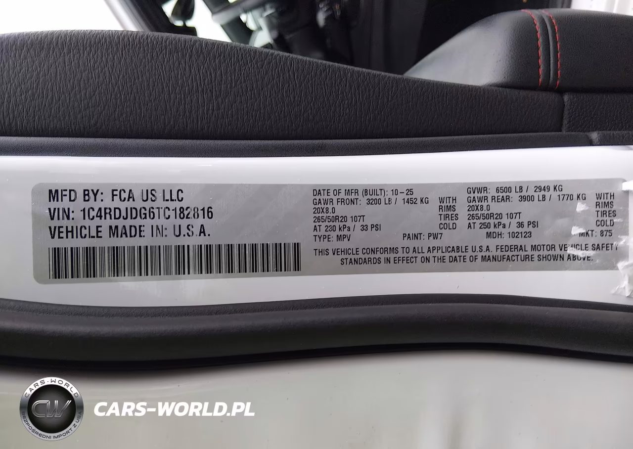 2026 Dodge Durango Gt Awd VIN:1C4RDJDG6TC182816 - 9