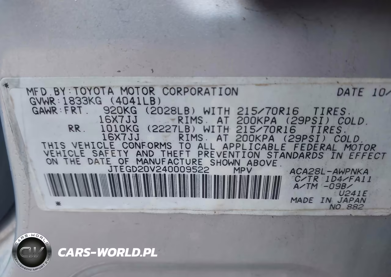 2004 Toyota Rav4 VIN:JTEGD20V240009522 - 9