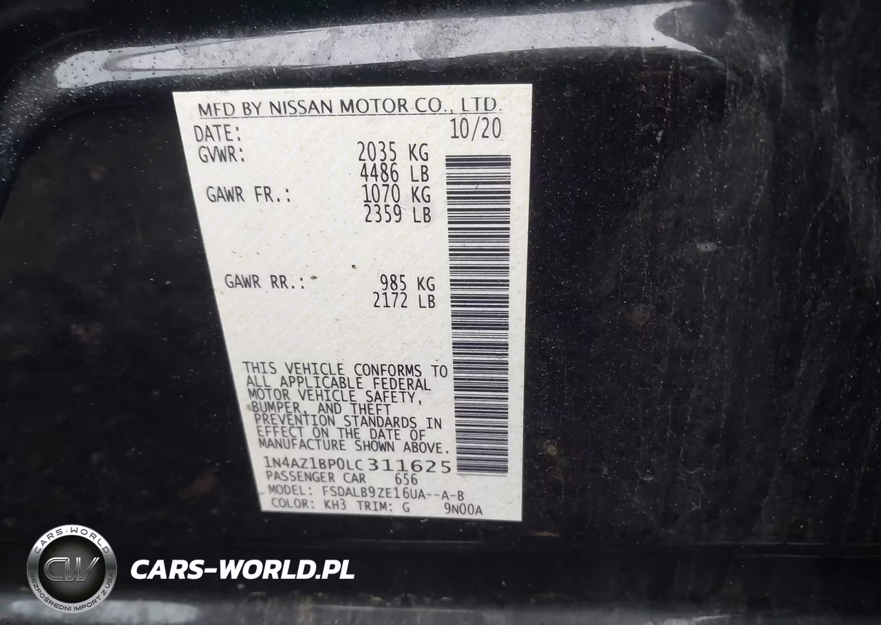 2020 Nissan Leaf S 40 Kwh VIN:1N4AZ1BP0LC311625 - 9