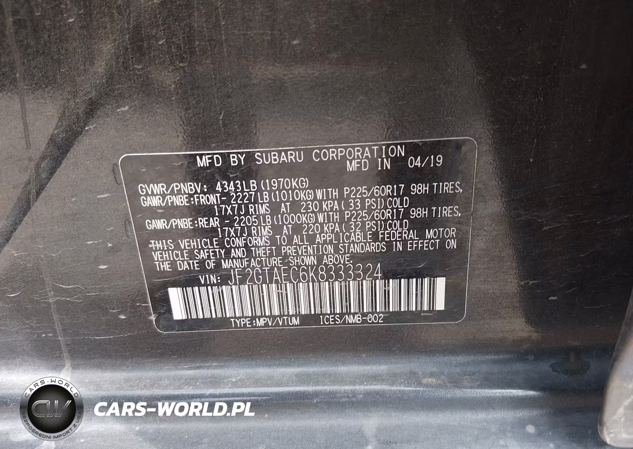 2019 Subaru Crosstrek 2.0I Premium VIN:JF2GTAEC6K8333324 - 9