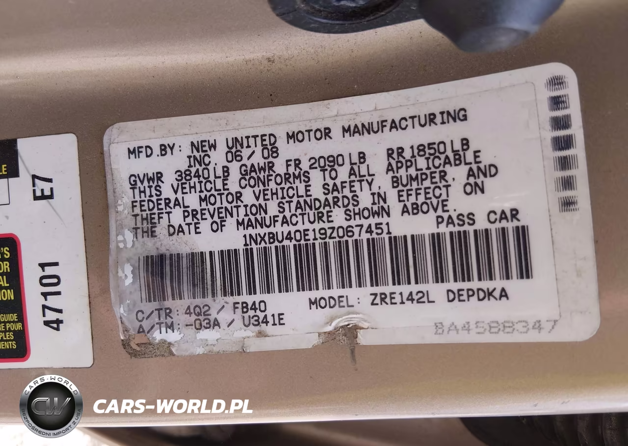 2009 Toyota Corolla Le VIN:1NXBU40E19Z067451 - 9