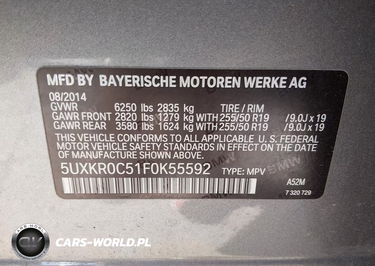 2015 BMW X5 xDrive35I VIN:5UXKR0C51F0K55592 - 9