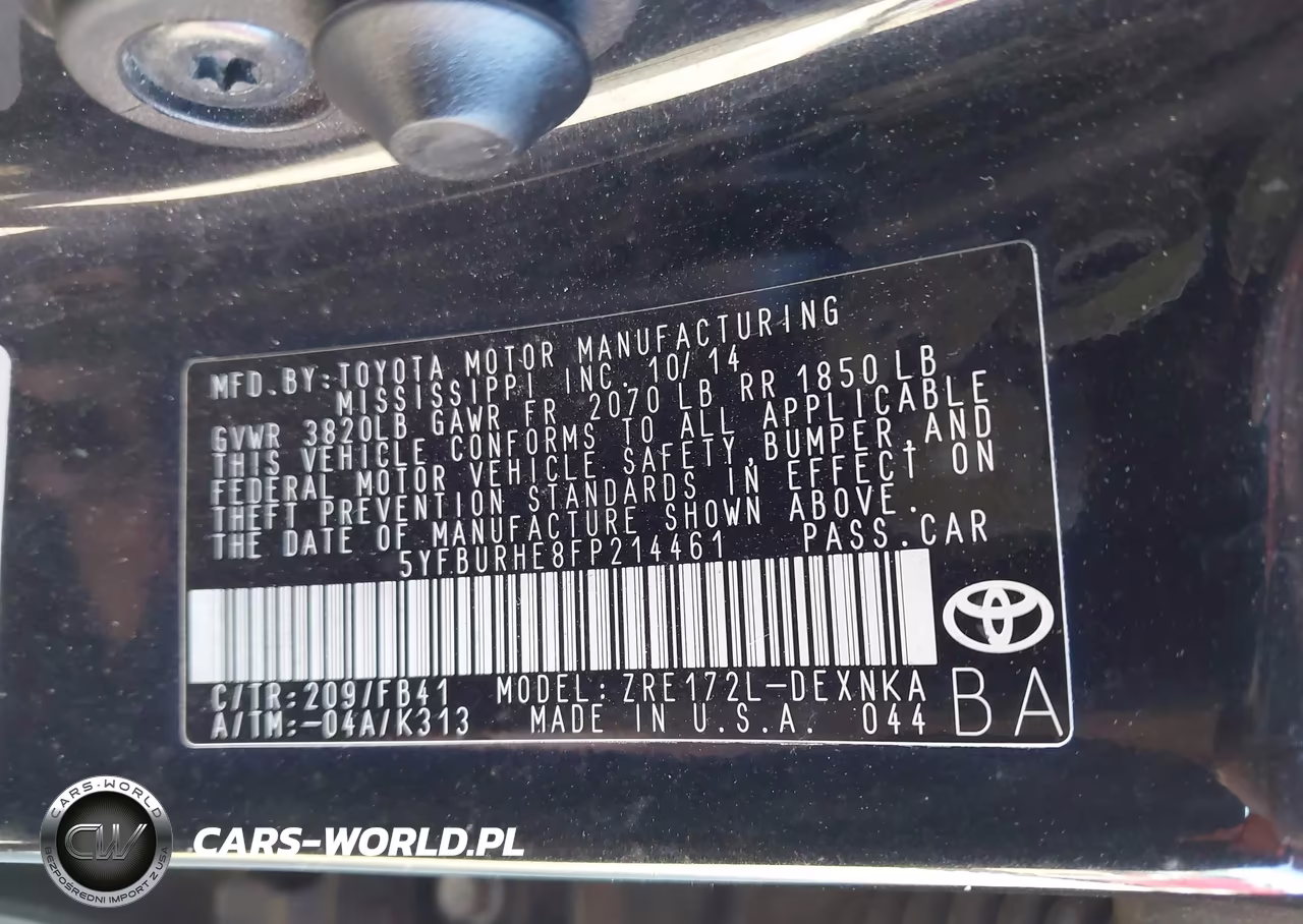 2015 Toyota Corolla Le VIN:5YFBURHE8FP214461 - 9