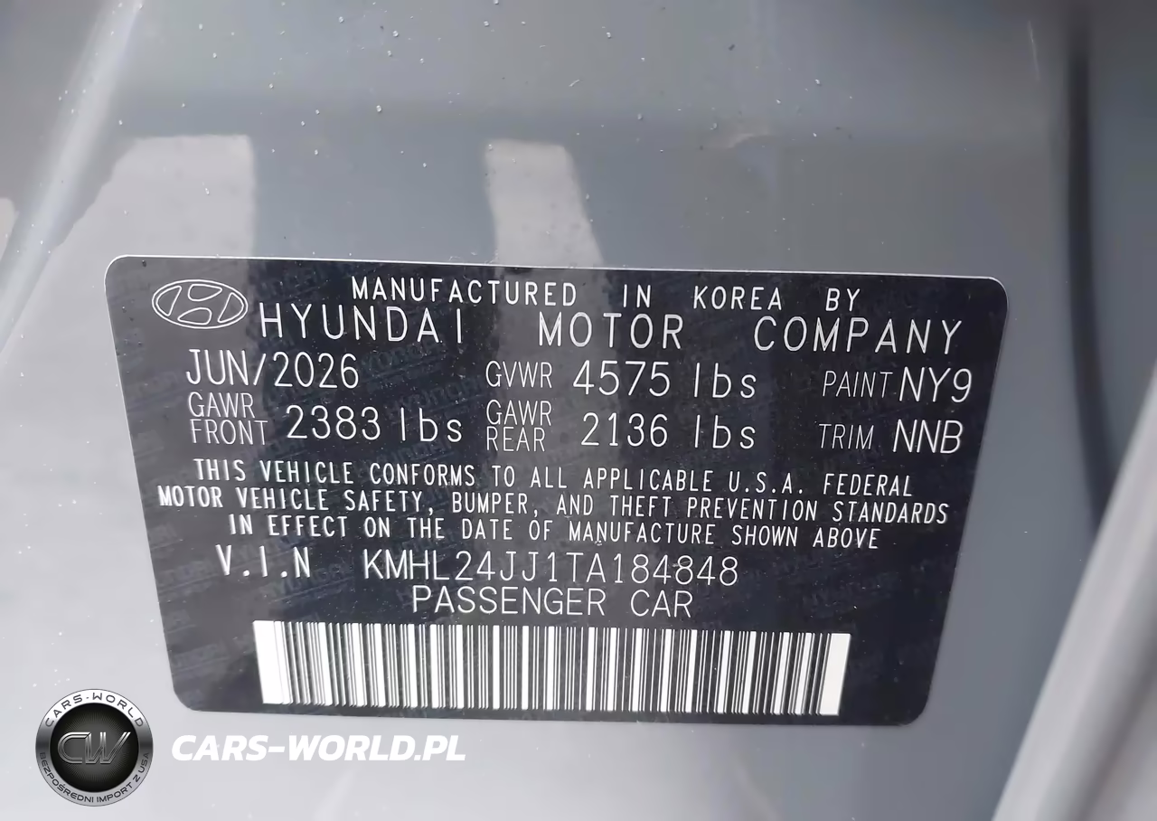 2026 Hyundai Sonata Hybrid Blue VIN:KMHL24JJ1TA184848 - 9