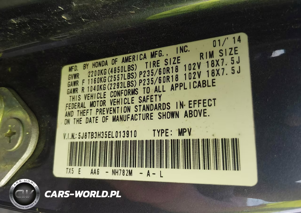2014 Acura Rdx VIN:5J8TB3H35EL013910 - 9