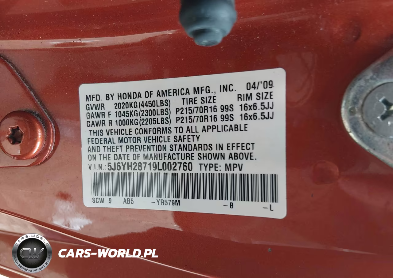 2009 Honda Element Ex VIN:5J6YH28719L002760 - 9