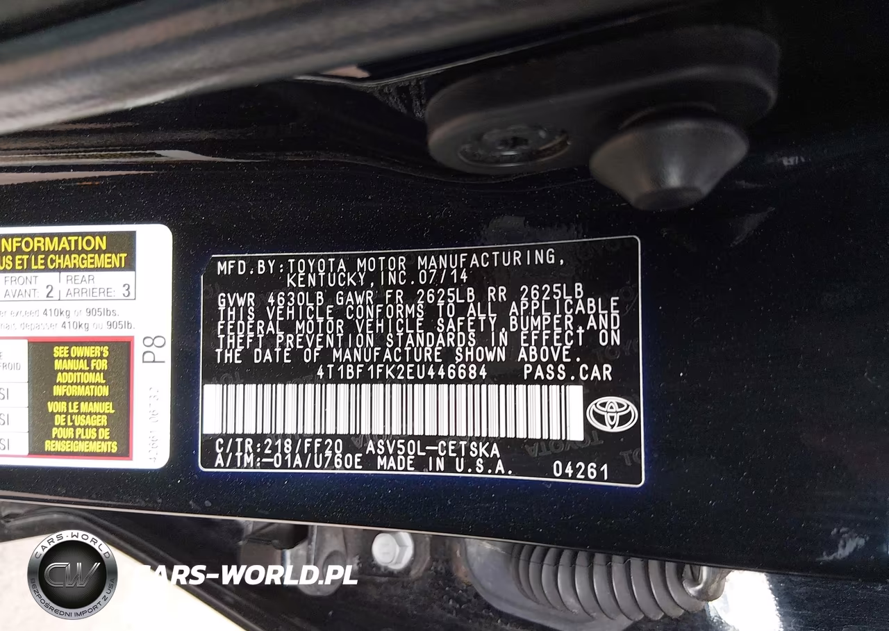 2014 Toyota Camry Se Sport VIN:4T1BF1FK2EU446684 - 9