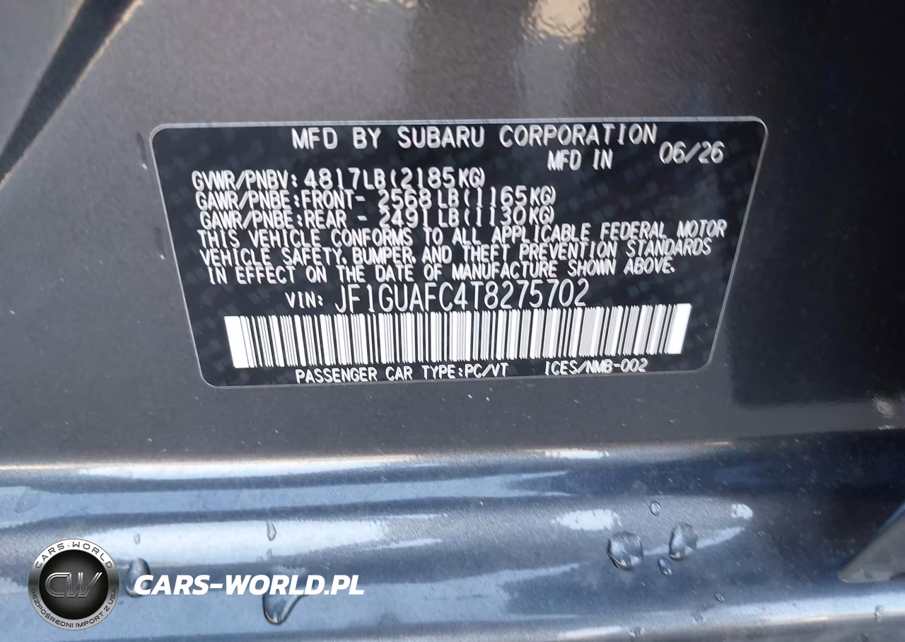 2026 Subaru Impreza Sport VIN:JF1GUAFC4T8275702 - 9